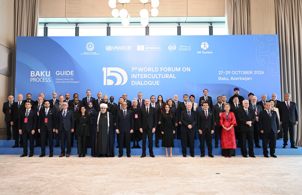 Prezident İlham Əliyev VII Ümumdünya Mədəniyyətlərarası Dialoq Forumunun açılışında çıxış edib