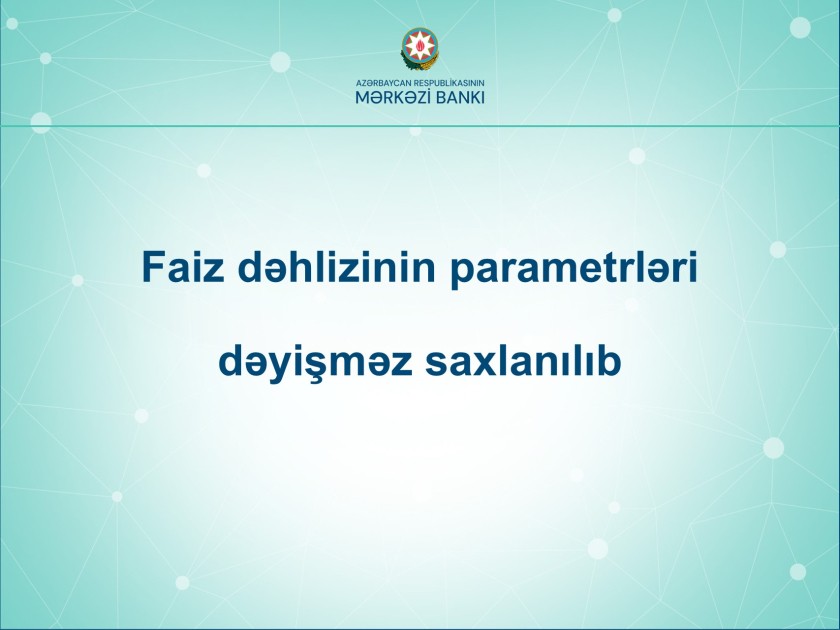 Mərkəzi Bank uçot dərəcəsini sabit saxlayıb
